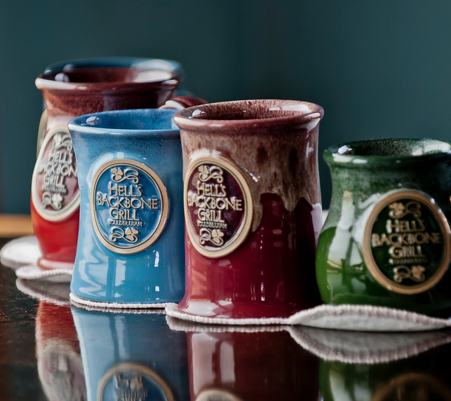 Multiple Hell's Backbone Grill Mugs