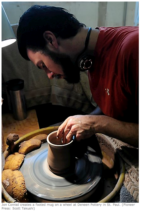 Jon Conrade making mugs 