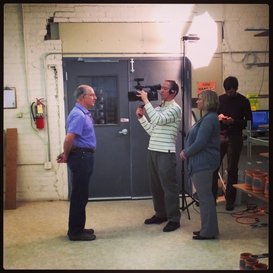 another photo of Peter Deneen being interviewed