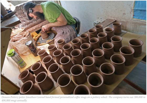 Jonathan making mugs 