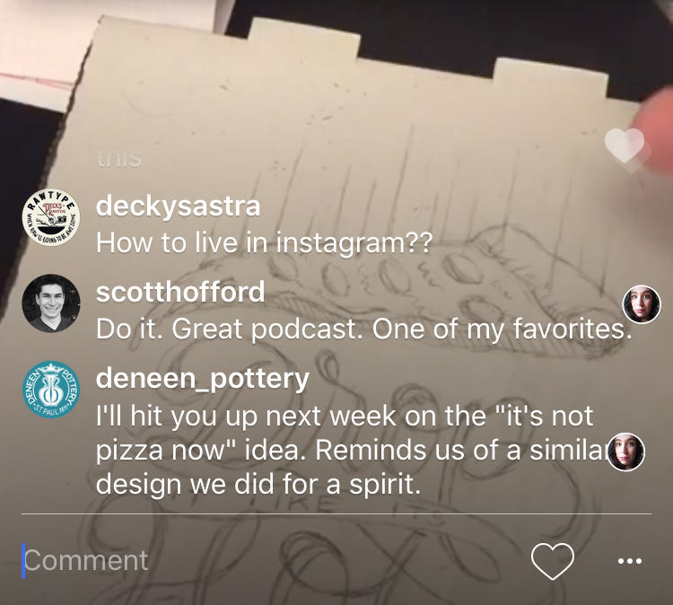 A pizza sketch on a pizza box