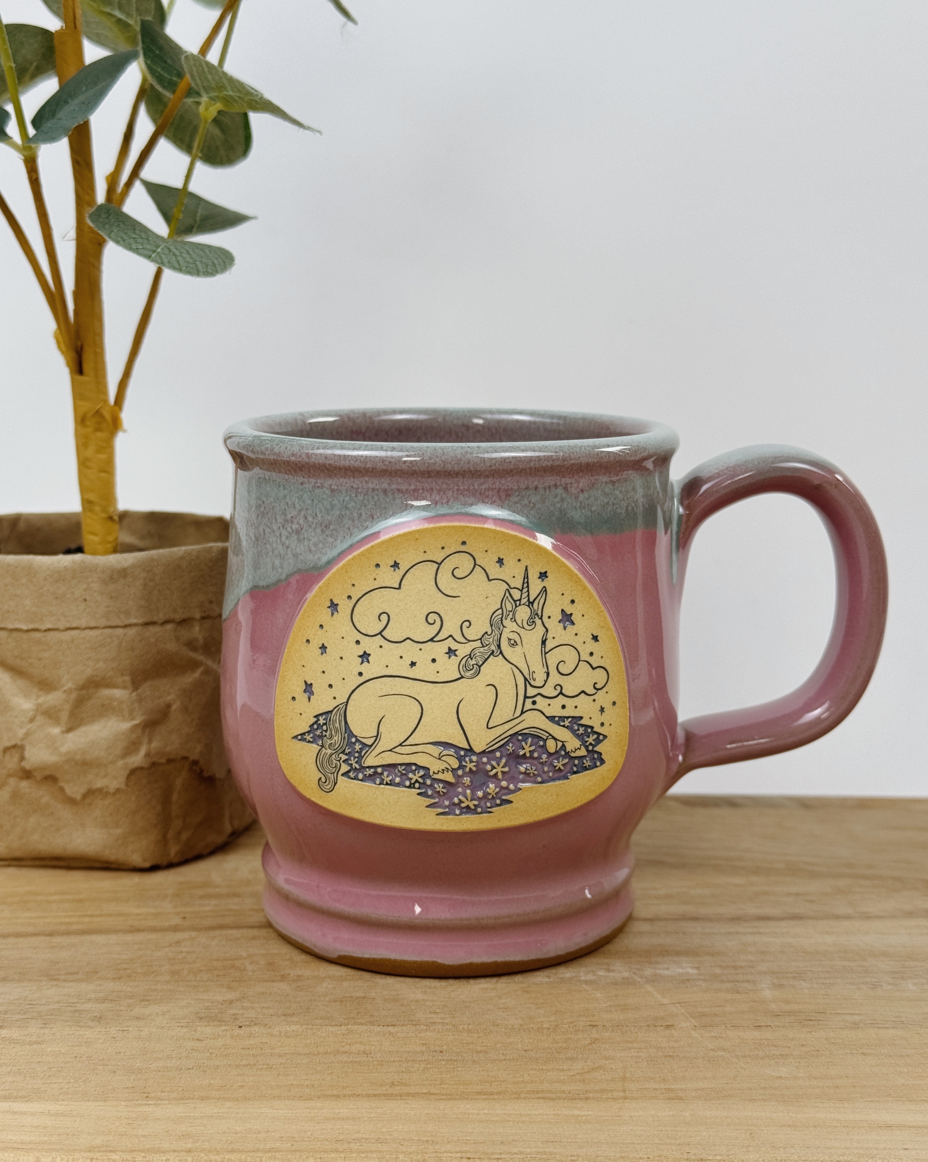 Pink moonlight unicorn mug